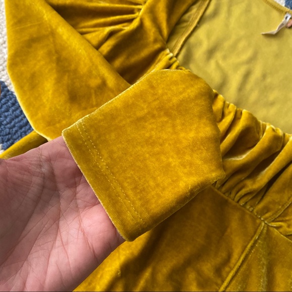 🍯 FREE PEOPLE HONEY VELVET PUFFY SLEEVE CROPPED TOP! - Picture 9 of 11